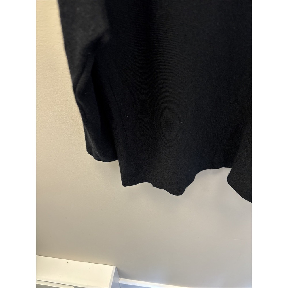 Eileen Fisher Merino Wool Black Scoop Neck M/L ?Pullover Sweater Cut Out Sleeve - Picture 10 of 14
